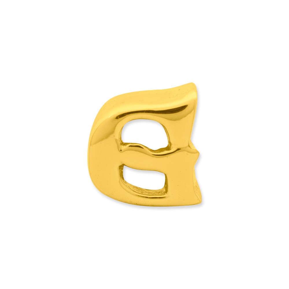 925 Sterling Silver Gold-plated Reflections Letter G Bead; for Adults and Teens; for Women and Men