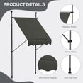 thumbnail image 7 of SSLZ 5' x 4' Manual Retractable Awning, Non-Screw Patio Awning, UV Resistant, for Window or Door, Dark Gray, 7 of 7