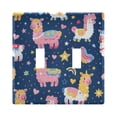 thumbnail image 2 of 3 Gang Light Switch Cover Plate Cute Alpacas Hearts Stars Wall Plate Decorate Electrical Outlet Cover Plates 4.56”x4.48”, 2 of 8