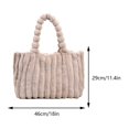 thumbnail image 3 of Bolso de mano de felpa bolso casual bolso difuso de moda para otoño invierno (caqui), 3 of 9