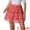 Red, variant on DARING DIVA Women's Elastic Waist A-Line Layered Ruffle Floral Mini Skirt XS Pink