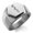 Silver, variant on Stainless Steel Rod of Asclepius Engraved Hexagon Crest Flat Top Biker Style Polished Ring