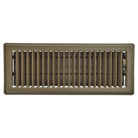 imperial 4-inch x 12-inch chocolate steel painted louvered, floor register, rectangular, household vent cover