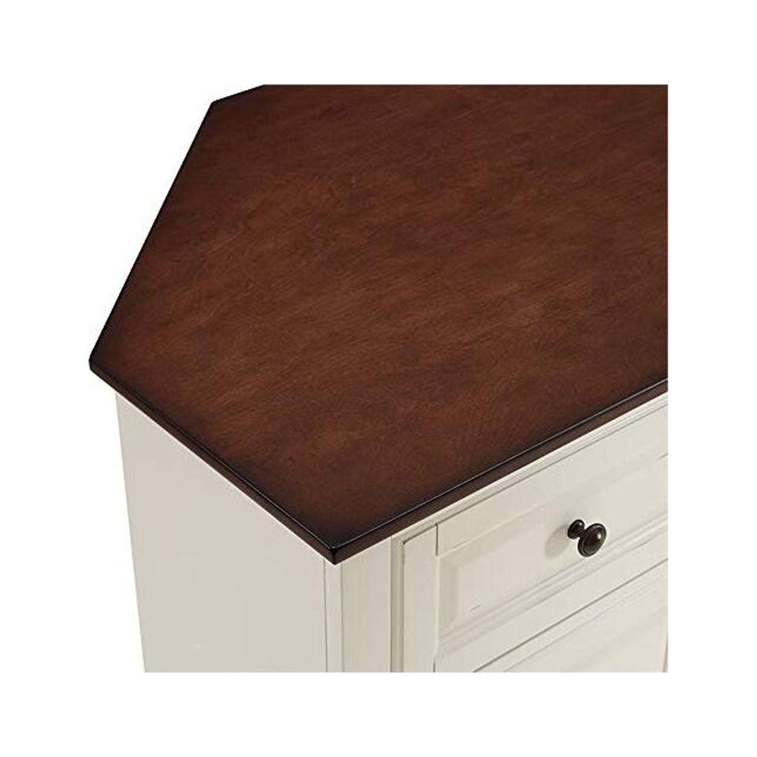Corner TV Stand for TVs up to 65 Inch - White Finish Entertainment Center with Glass Doors & Shelves