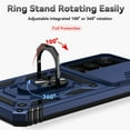 thumbnail image 6 of Samsung Galaxy S24 Case with Camera Lens Cover HD Screen Protector, Dual Layer -Grade Drop Tested  Ring Holder Kickstand Protective Phone Case for Samsung Galaxy S24 (Navy Blue), 6 of 9