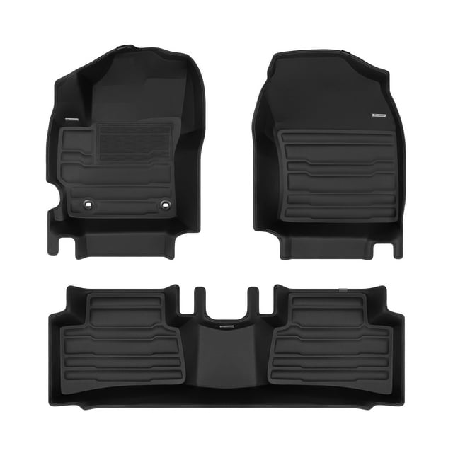 TuxMat - For Toyota Corolla Cross FWD 2022-2026 Models - Custom Car Mats - Maximum Coverage, All Weather, Laser Measured - This Full Set Includes 1st and 2nd Rows