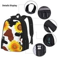 thumbnail image 3 of Disketp Sunflower Cow Mochila Estampada de Gran Capacidad con Lonchera y Estuche, Set de 3 Piezas para Estudiantes, 3 of 7
