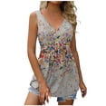 thumbnail image 2 of Aloohaidyvio Tops Clearance,Fashion Womens Summer V-Neck Sleeveless Print Casual Tank Top Blouse, 2 of 6