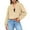 Beige, variant on Womens Cropped Jackets Full-Zip Solid Color Sweatshirt Sport Coat No Hood Casual Outerwear Long Sleeve Fall Clothes (XL, Gray)