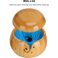 thumbnail image 3 of Wooden Yarn Storage Bowl with Lid Circular Crafted Box Environmentally Friendly Household Weaving Accessories, 3 of 5