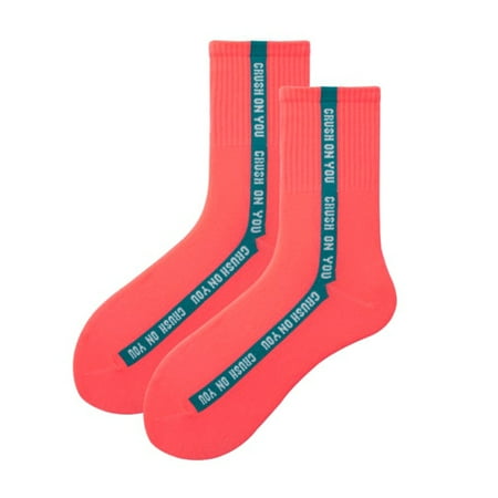

Warm Long Hosiery Vertical Strip Refresh Socks Fluorescent Color Socks for Women