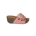 thumbnail image 2 of Women Faux Suede Open Toe Rhinestone Cutout Platform Wedge Sandal GI44, 2 of 6