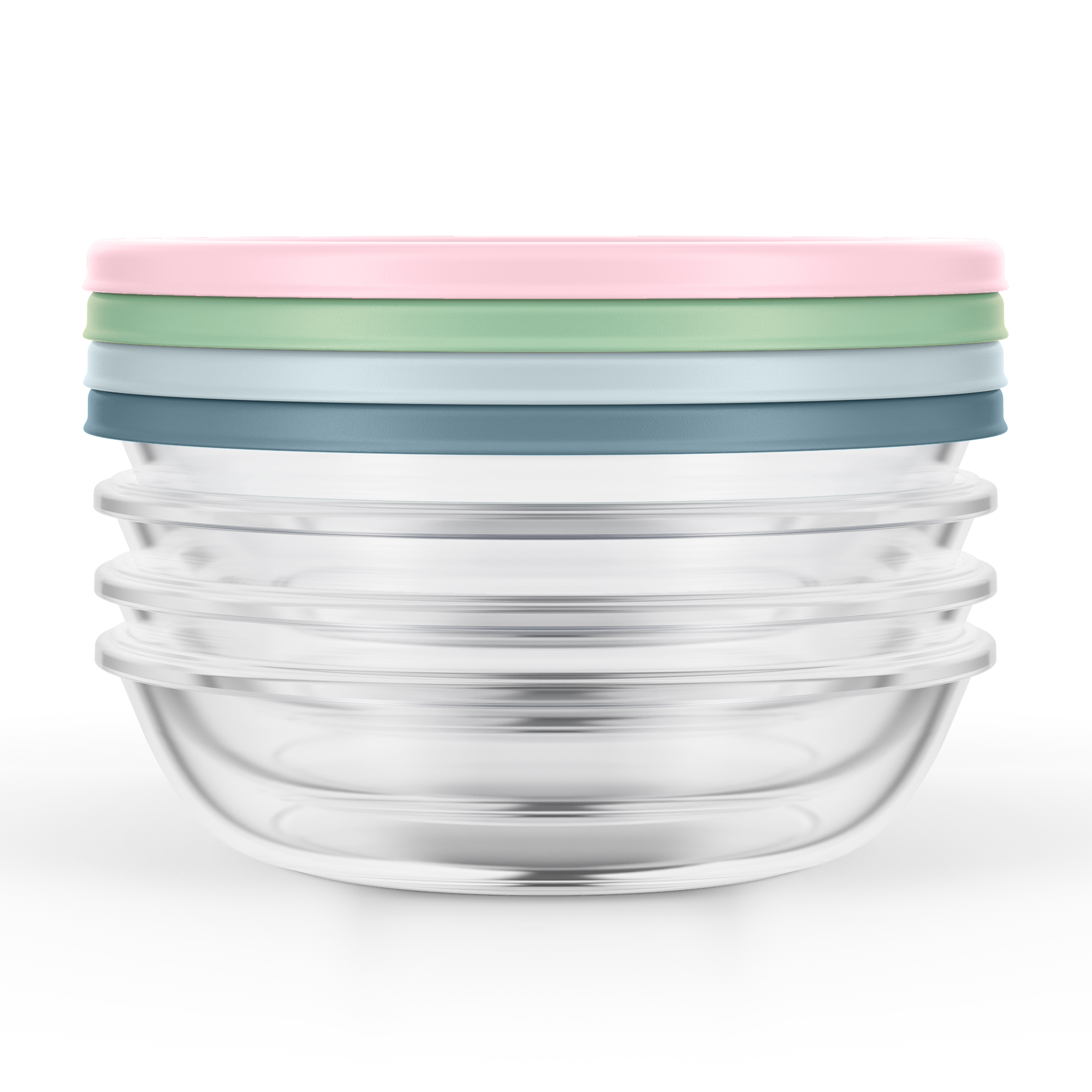 Ello Everyday 4.5 Cup 8 Piece Shallow Bowls Meal Prep Set - Lilypad