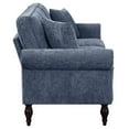 thumbnail image 4 of Furniture of America Elm Chenille Upholstered Blue Sofa and Care Kit, 4 of 17