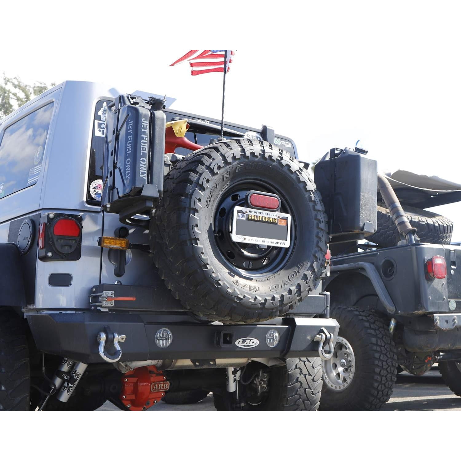 Rear Spare Tire Mount License Plate Relocator Bracket w/ 12-SMD LED License Plate Light For Jeep 2018-up Wrangler JL