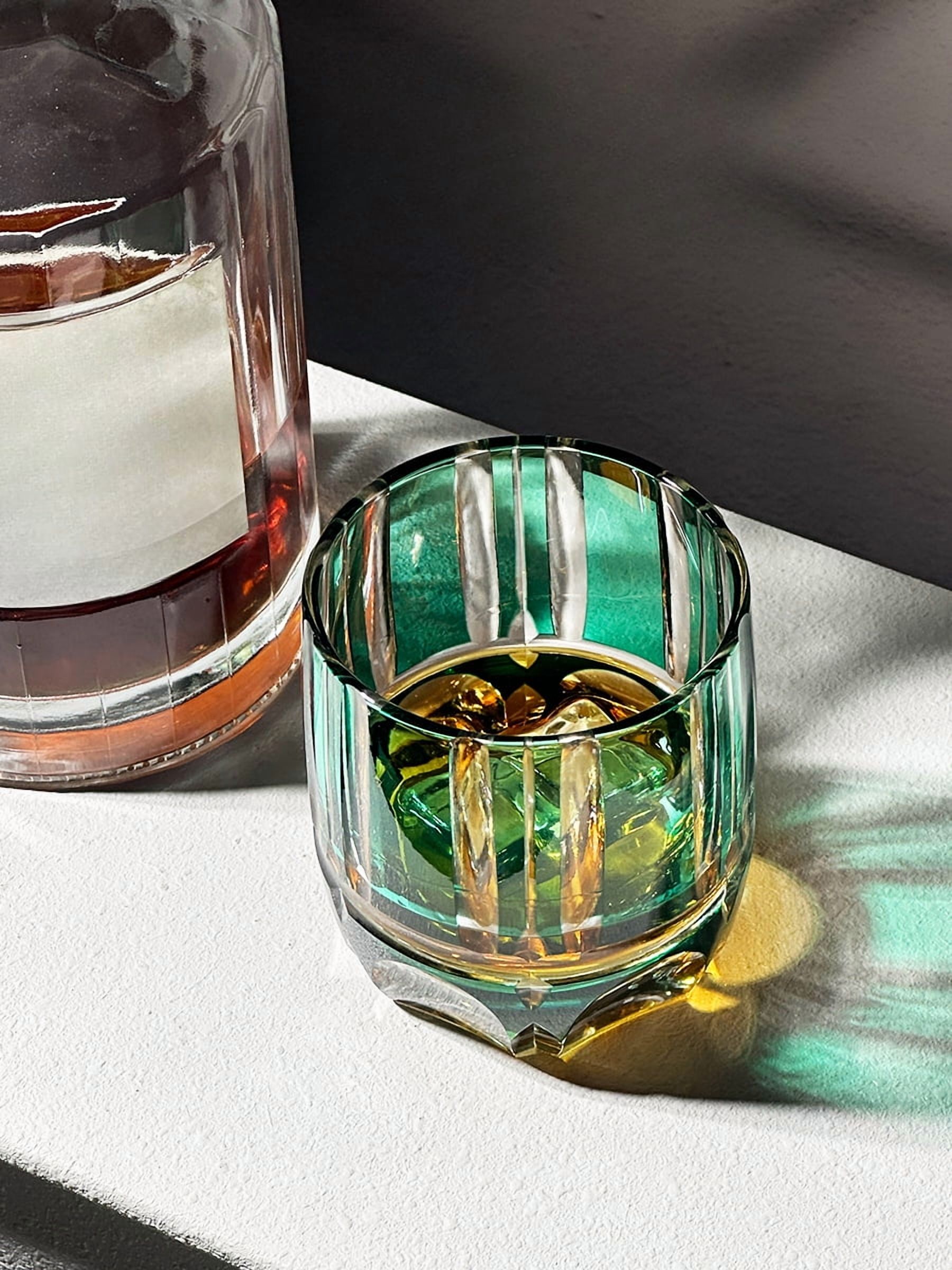 Premium Crystal Whiskey Glasses Edo Kiriko Bamboo Design Luxury Gift Set Japanese Cut Glass for Scotch Wine