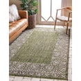 thumbnail image 2 of Unique Loom Outdoor Collection Transitional Indoor & Outdoor Traditional Floral Border Area Rug, 4 x 6 ft, Green/Gray, 2 of 4