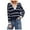 Blue, variant on TJAZFJPA Womens Sweaters Plus Size Crew Neck Sweater Stitching Striped Sweater Lapel Loose Plus Size Sweater Women Fall Sweaters for Women 2024 Pumpkin Plus Size Mock Neck Sweater