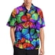 thumbnail image 3 of Camisas de verano para hombre, blusas con estampado de mariposas en 3D, camisas informales de manga corta de gran tamaño para playa, camisas holgadas con botones para hombre, 3 of 5