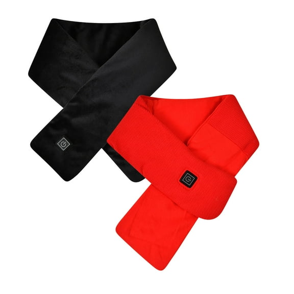 Gpaecead 2 Pcs Heated Scarf for Women Men USB Heating Scarf Soft Warm Electric Heated Neck Warmer for Winter Free Size Black