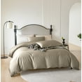 thumbnail image 2 of PURE ERA Long Staple Cotton Duvet Cover Set 800 TC Luxury Smooth Sateen Silky Soft Luster Solid Khaki King, 2 of 6