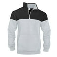 thumbnail image 6 of FRSASU Men's Color Blocked Half Zipper Sweatshirt Casual Long Sleeve Outdoor Stand Collar Pullover Sweatshirts Gray, 6 of 9