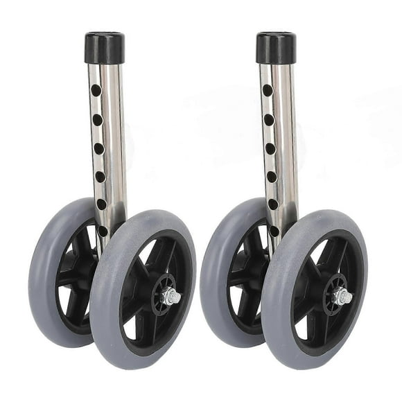 Lot de 2 roues de rechange pour déambulateur, 6 vitesses, hauteur réglable, pieds de roue à roulement fluide