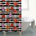 thumbnail image 4 of Strawberry and Blossom Blue Pattern Modern Waterproof Shower Curtain Set with 12 Hooks, Washable Decorative Bathroom Shower Curtain, 4 of 6