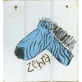 thumbnail image 2 of Butson, Erin 20x21 Gold Ornate Wood Framed with Double Matting Museum Art Print Titled - Happy Blue Zebra, 2 of 4