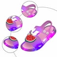 thumbnail image 3 of FINALGANG Kids Girls Adjustable Button Strap Flower Decor Light Up Open Toe Sandals LED Luminous Thick Sole Waterproof Summer Holiday Casual Sandals Leisure Shoes 8.5-9 Years, 3 of 6