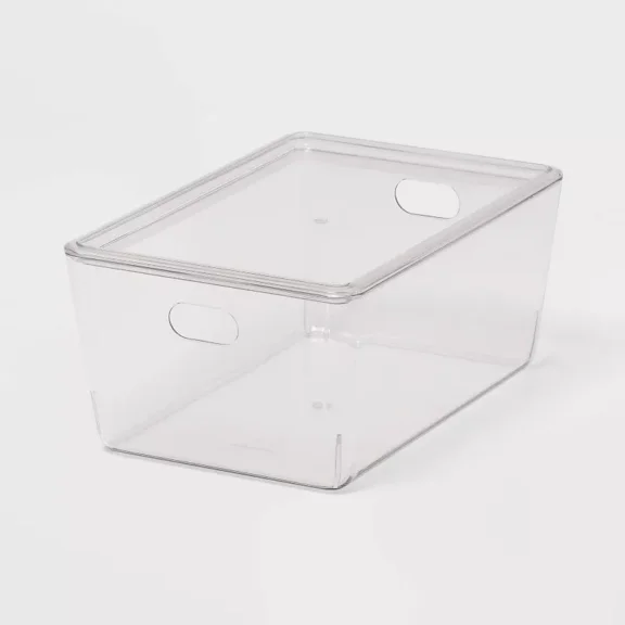 4L Stacking Clear Bin with Lid