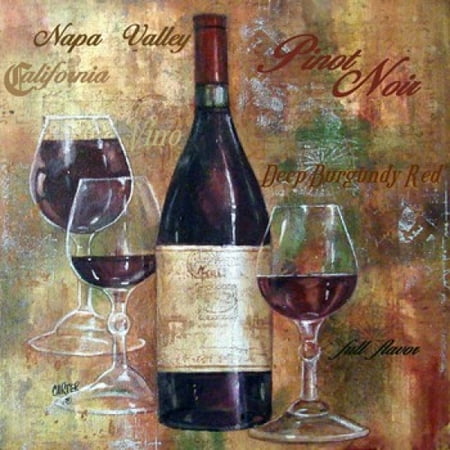 Napa Valley Pinot - Napa Valley Pinot Lettered Stretched Canvas - Jamie Carter (12 x 12)