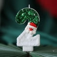 thumbnail image 2 of Xihbxyly Vela de Papá Noel Verde y Blanca con Diseño de Muñeco de Nieve y Sombrero Rojo, Hecha a Mano con Polvo Brillante, Empaque de Pet Transparente, Decoración Navideña, Tamaño 4 X 7,5 Cm, 2 of 5
