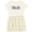 Natural with Stripes, variant on Inktastic Dallas in Blue Text Girls Toddler Dress
