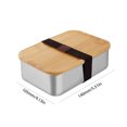 thumbnail image 4 of Batería de Cocina Caja bento de acero inoxidable 304 Caja de almuerzo con tapa de madera sellada Caja de picnic (550 ml) Ndcxsfigh Libre de BPA, 4 of 4