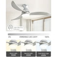 thumbnail image 5 of Sofucor 52" Smart Ceiling Fan with Light and Remote Phone Control Silver with Gray Blades, 5 of 10
