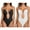 2-Black+White, variant on FITVALEN Women's Deep V Backless U Plunge Bodysuit Adjustable Straps Thong Full Body Shapewear Underwear