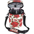 thumbnail image 2 of Roses Rouges Dorées Isolées 2 Bouteilles Porte-Vin / Sac à Vin avec Bandoulière Rembourré Protection / Sac de Transport Portable pour Voyage Pique-Nique, 2 of 6