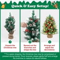 thumbnail image 3 of Yexmas 2PCS Pre-lit Artificial Mini Christmas Tree,24 Inch Small Tabletop Xmas Tree for Indoor Outdoor Christmas Decor, 3 of 8