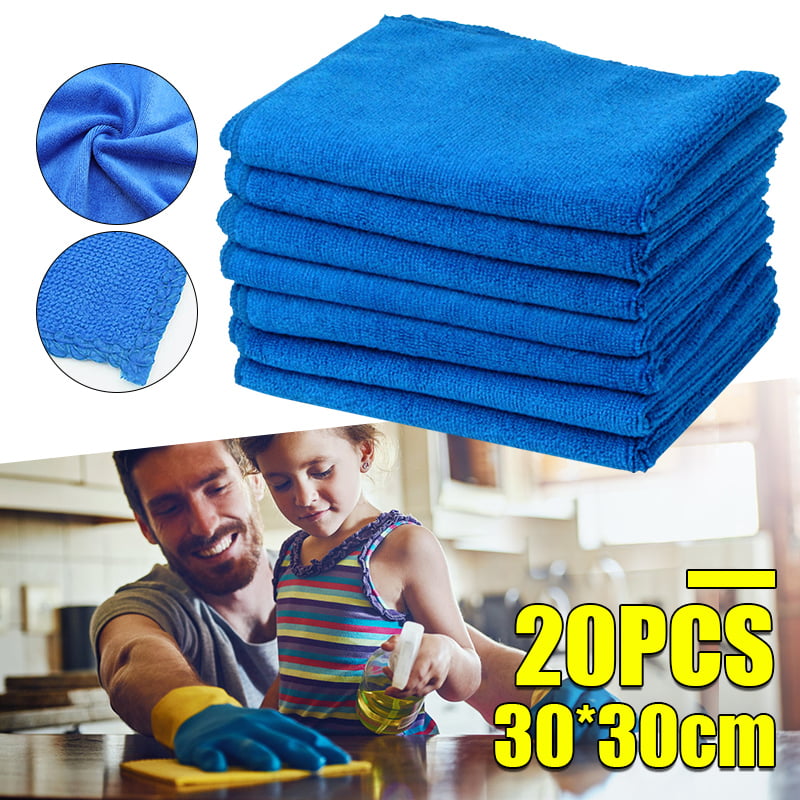 30 Pack Microfiber Cleaning Cloth No-Scratch Rag Car Polishing Detailing Towel 