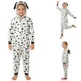 thumbnail image 2 of AWZXDE Girls Hooded Rompers Dog Print Hooded Romper With 3D Puppy Ears Full Front Button Design For Halloween Cosplay & Home Loungewear White - 5-6 Years, 2 of 9