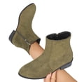 thumbnail image 4 of Willtoo Orthopedics Womens Ankle Boots Low Block Heel Chelsea Booties Side Zipper Round Toe Fall Winter Casual Short Boots, 4 of 5
