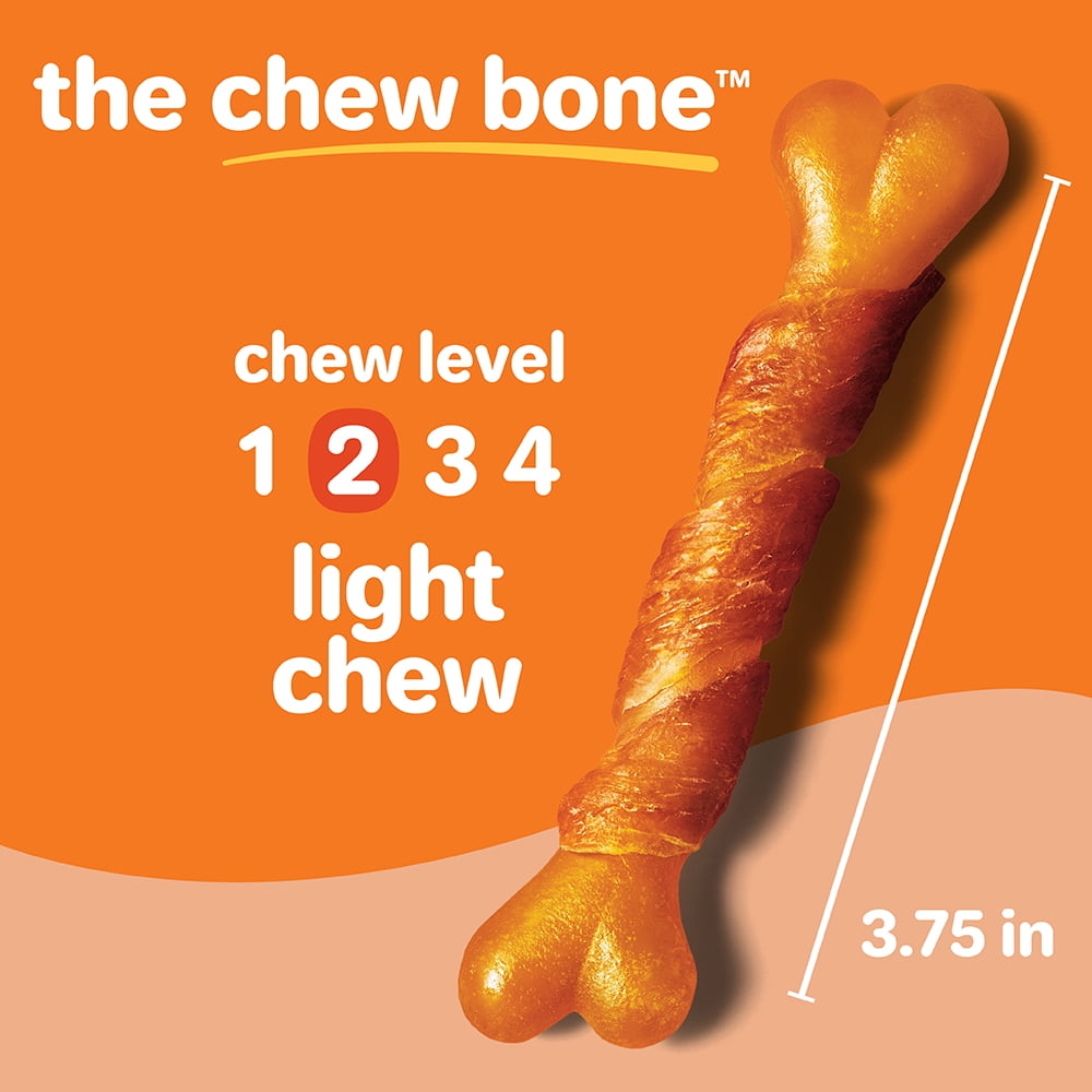 Hartz Oinkies Rawhide-Free Long Lasting Chew Bone Chicken Wrapped Dog Treats, 12.3oz (25 Count)