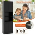 thumbnail image 4 of YYAo Buffet Sideboard, Cupboard Buffet Console Kitchen Sideboard,75 Inch Kitchen Pantry Cabinet Tall Cupboard with Doors and Shelves-Black, 4 of 10
