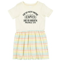 Inktastic He is Not Here; He is Risen Girls Toddler Dress