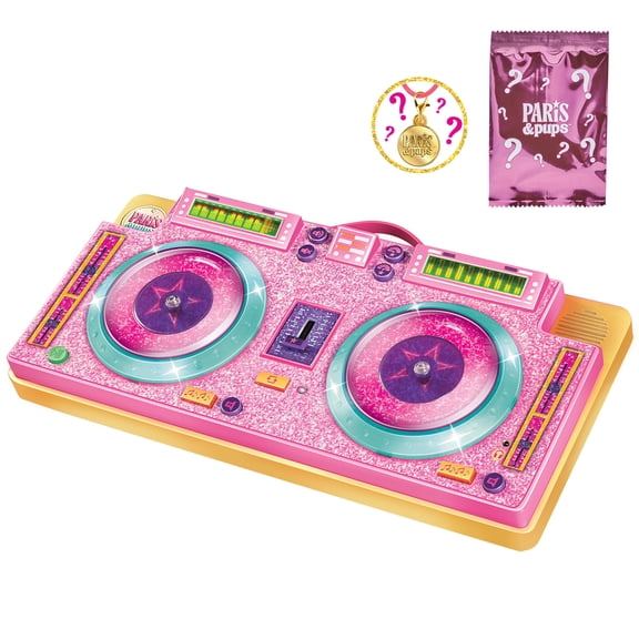 Paris & Pups Paris Star DJ Deck Interactive Music Mixer Toy with Lights, Sound Effects, Mystery Charm Bracelet & Collectible Charm, Kids Toys for Ages 5  Playmates Toys