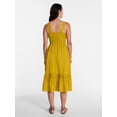 thumbnail image 3 of Time and Tru Women's and Women's Plus Smocked Sleeveless Midi Dress, Sizes XS-4X, 3 of 5