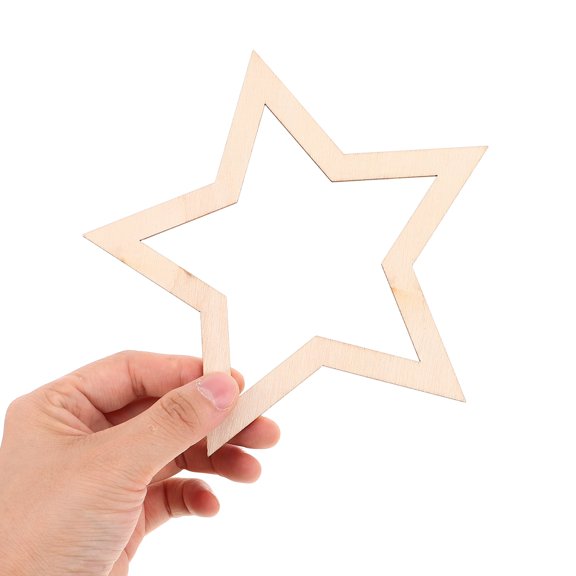 18pcs Star Shaped Dream Catcher Wooden Hoops for Macrame Craft, Wall Hanging, Wedding Wreath, Khaki