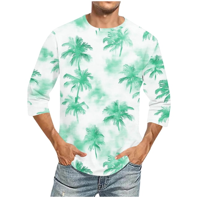 Tops para hombre, blusas y camisas de cuello redondo y manga corta para hombre, blusas casuales de moda con cuello redondo y manga corta, blusas para hombre, blusas de poliéster para hombre