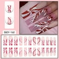 thumbnail image 3 of 24PCS Christmas Long Coffin False Nails, Press-on Nails with Rhinestones Glitter Design, Xmas Decor for Women, 3 of 4